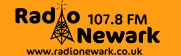 Radio Newark NEW  logo black with frequency 107FM and website